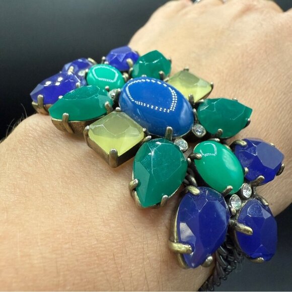 Stella & Dot Peacock Blue and Green Gemstone Bracelet - Picture 8 of 16
